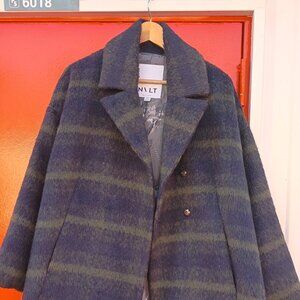 NVLT Nohair-Blend Cardigan In A a Green And Navy Color.